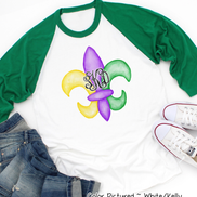 Monogram Fleur De Lis Mardi Gras Tee