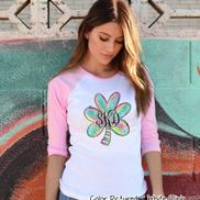 Monogram Colorful Watercolor Shamrock St Partricks Day Tee