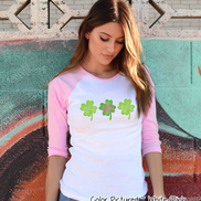Monogram Watercolor Clover Trio St Patricks Day Tee