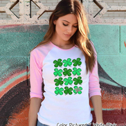 Monogram Rows of St Patricks Day Clovers Tee