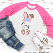 Cheetah Leopard Print Bunny Ears with Gigi Easter Tee
