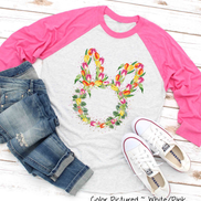 Bunny Head with Tulips Easter Tee