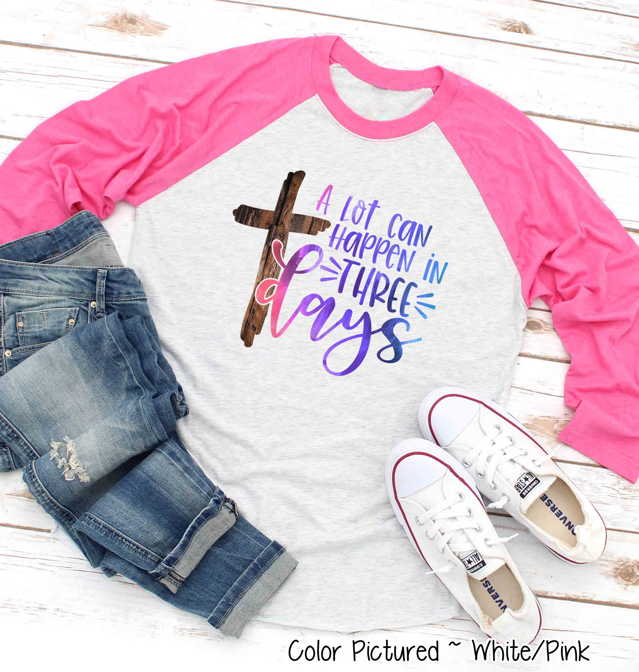 A Lot Can Happen in 3 Days Cross Easter Tee