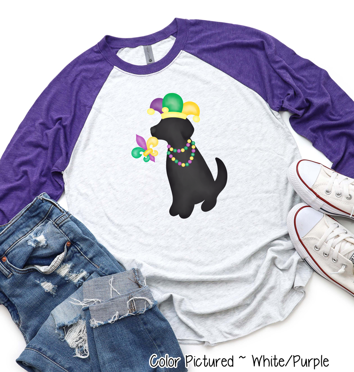 Black Lab Mardi Gras Tee