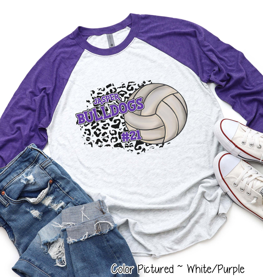 Personalized Leopard Volleyball Fan Spirit Tee