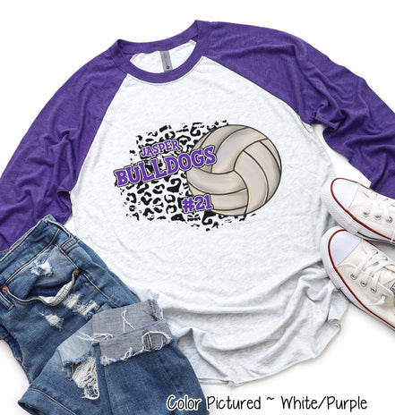 Personalized Leopard Volleyball Fan Spirit Tee