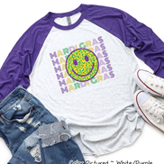 Smiley Face Happy Face Mardi Gras Tee