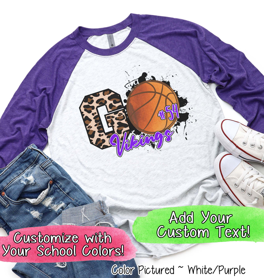 Personalized Leopard Basketball GO Fan Tee