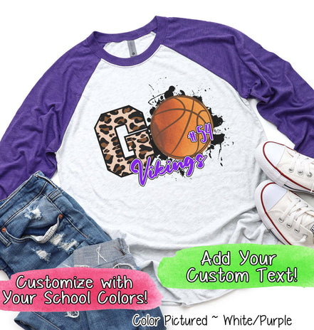 Personalized Leopard Basketball GO Fan Tee