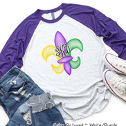 Monogram Fleur De Lis Mardi Gras Tee