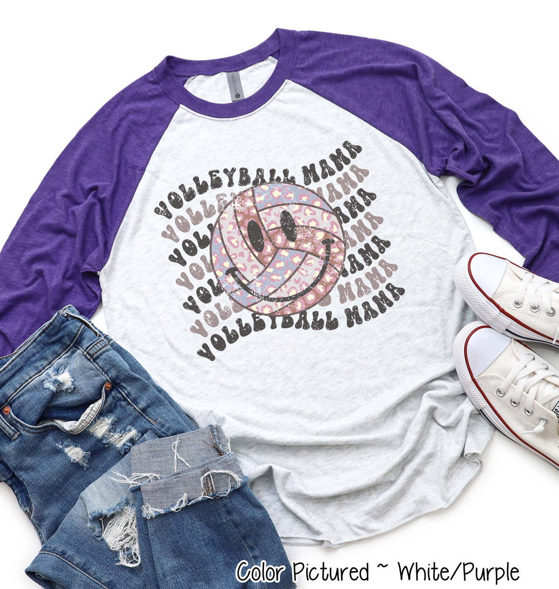 Retro Smile Volleyball Mama Tee