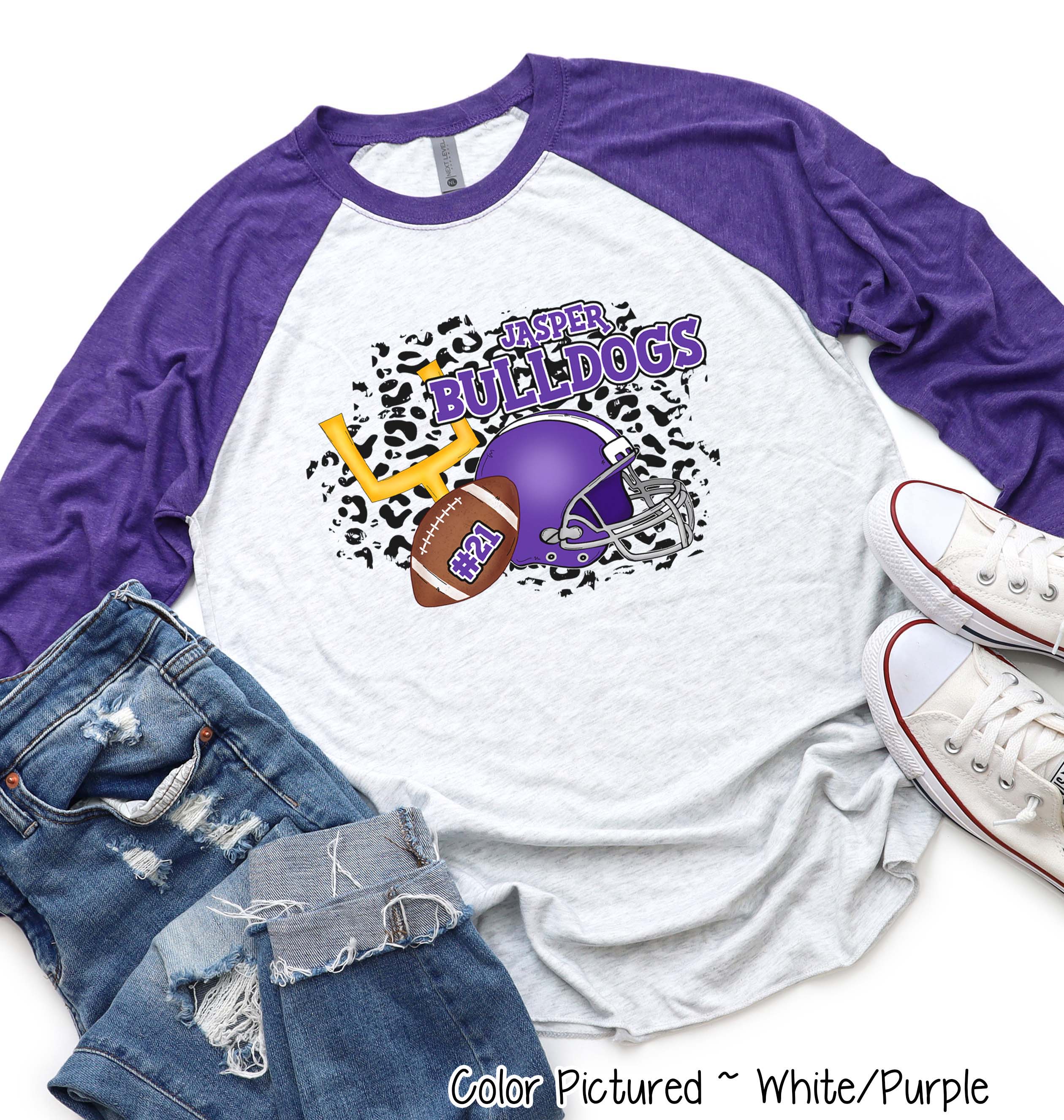 Personalized Leopard Football Game Day Fan Tee