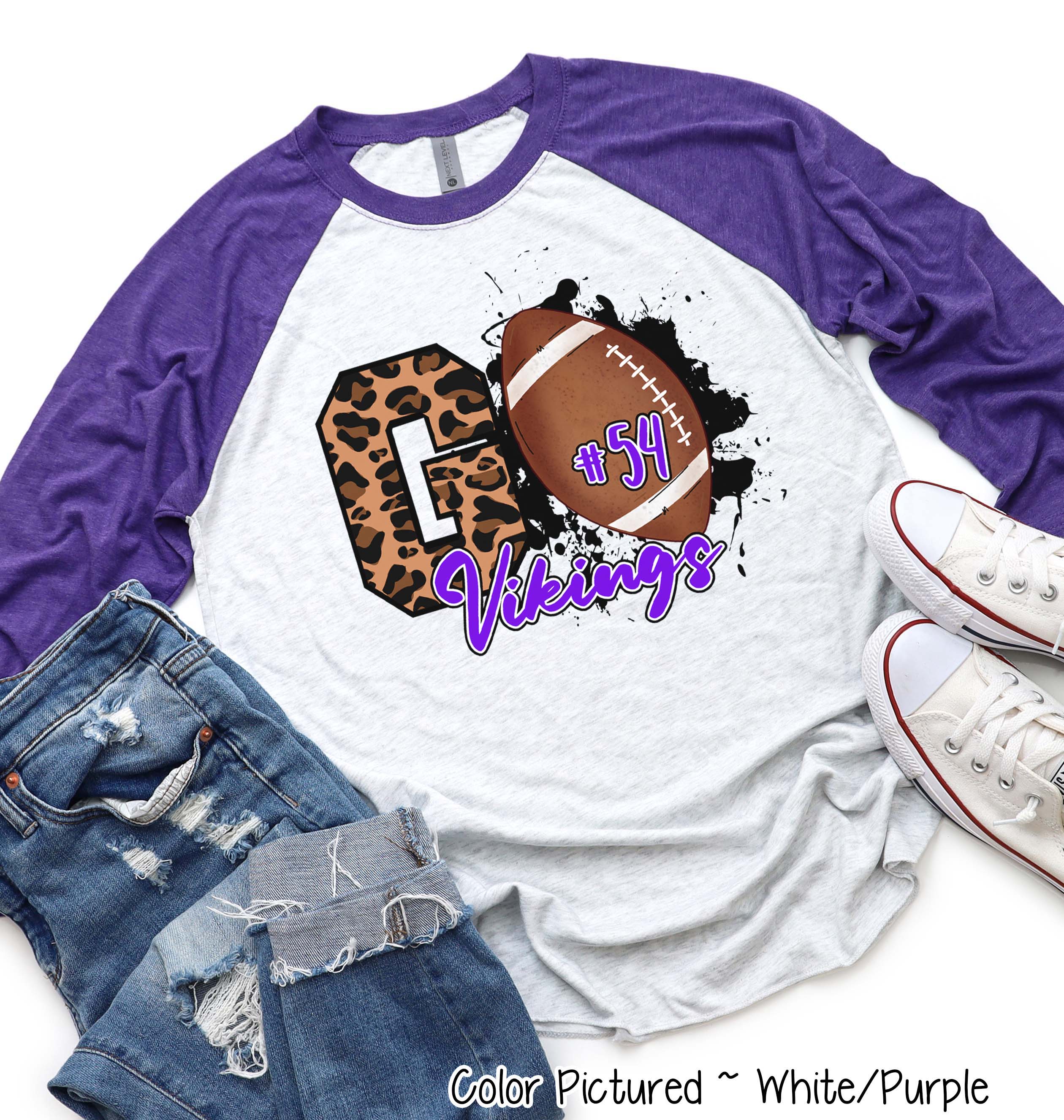 Personalized Leopard GO Football Game Day Fan Tee