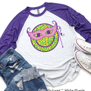 Masked Smiley Face Mardi Gras Tee