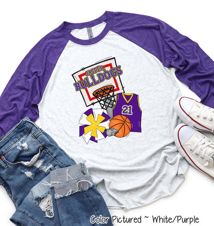 Personalized Basketball Goal and Jersey Fan Tee