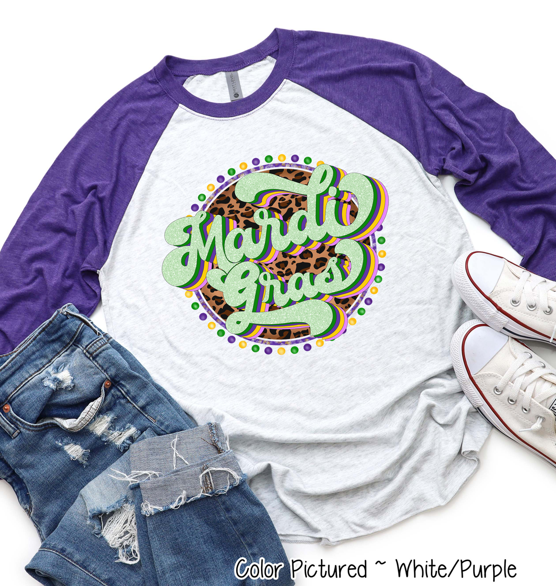 Retro Leopard Mardi Gras Tee