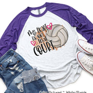 My Heart is On That Court Volleyball Mom Tee