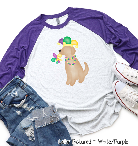 Yellow Lab Mardi Gras Tee