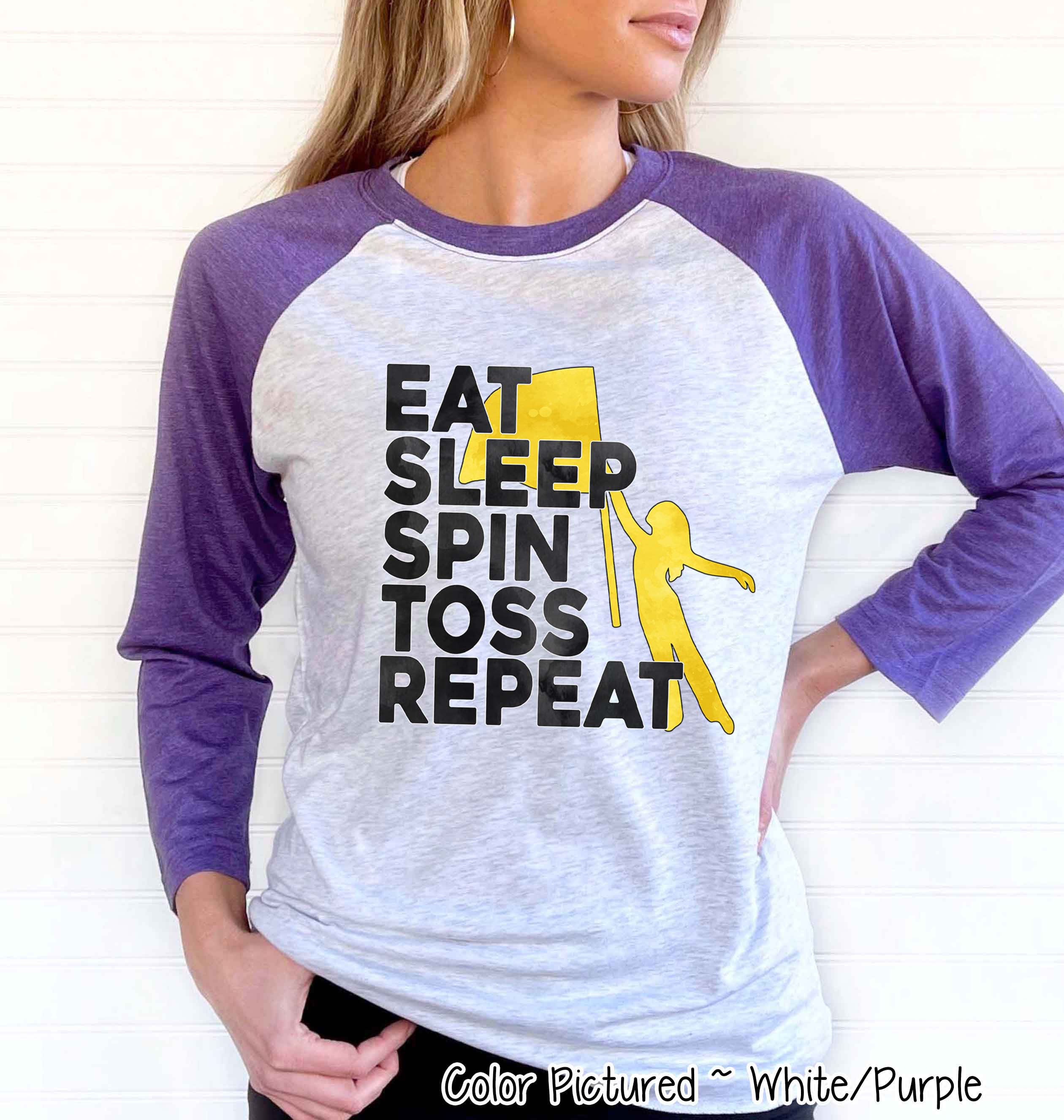 Personalized Eat Sleep Spin Toss Repeat Color Guard Tee