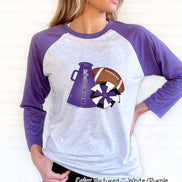 Personalized Megaphone Pom Football Spirit Tee