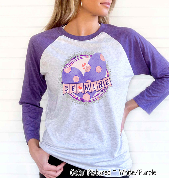 Be Mine Purple Polka Dot Heart Valentine Shirt