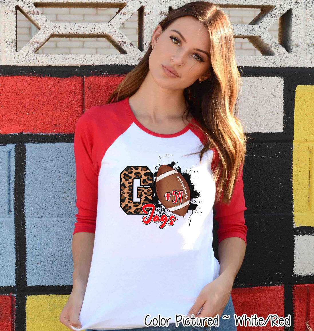 Personalized Leopard GO Football Game Day Fan Tee