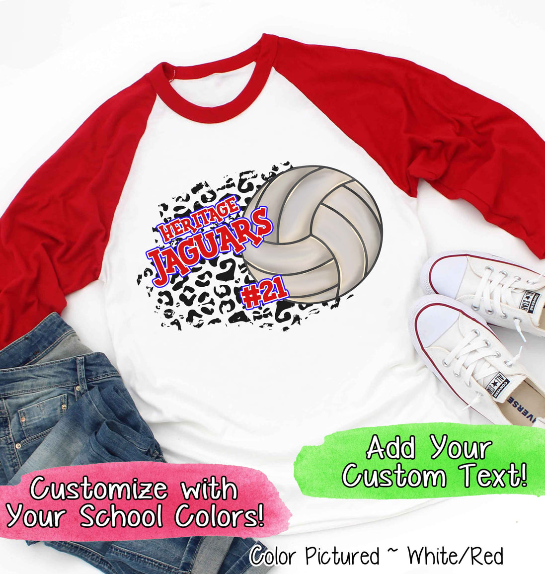 Personalized Leopard Volleyball Fan Spirit Tee