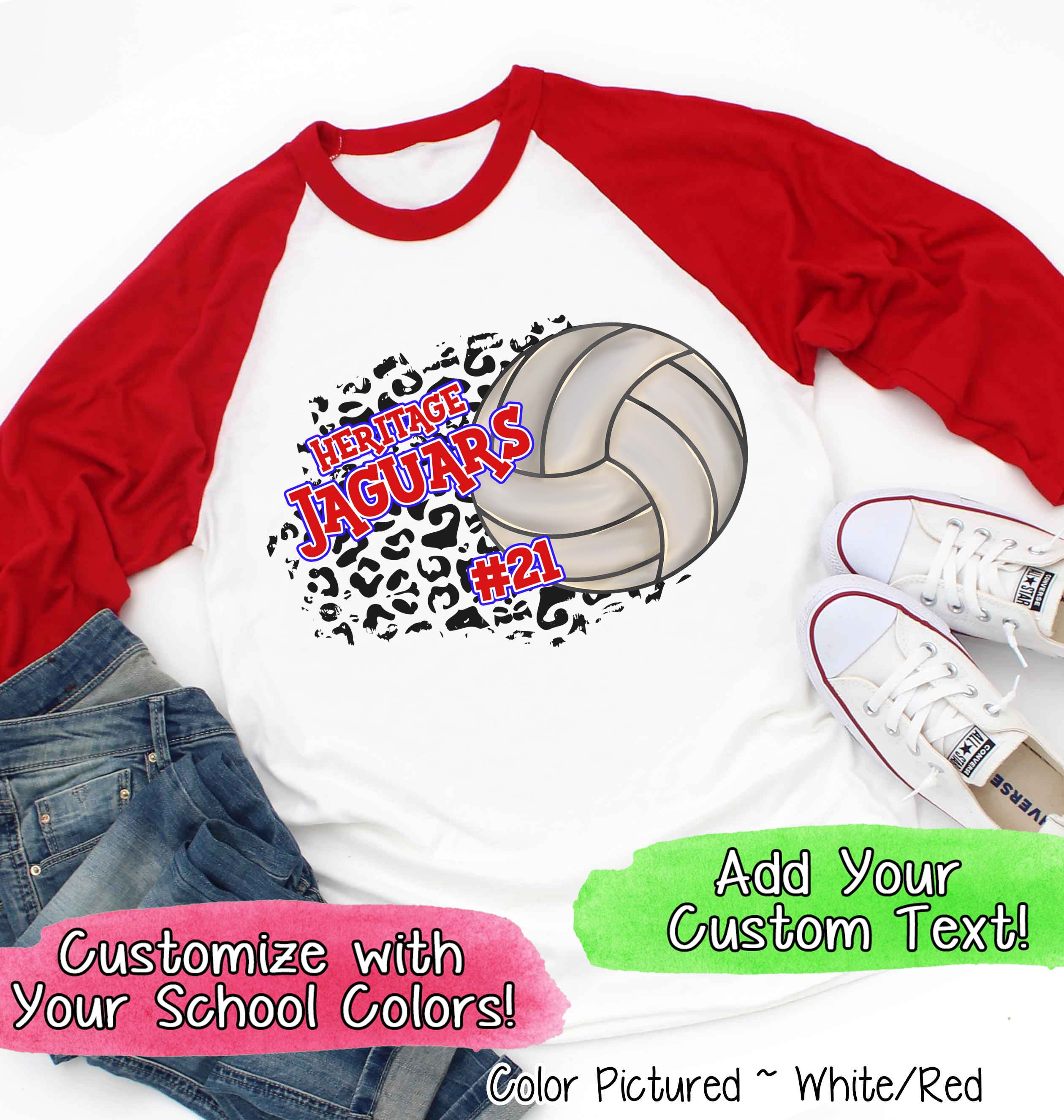 Personalized Leopard Volleyball Fan Spirit Tee
