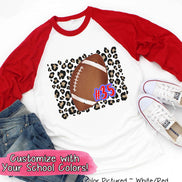 Personalized Leopard Football Number Game Day Fan Tee