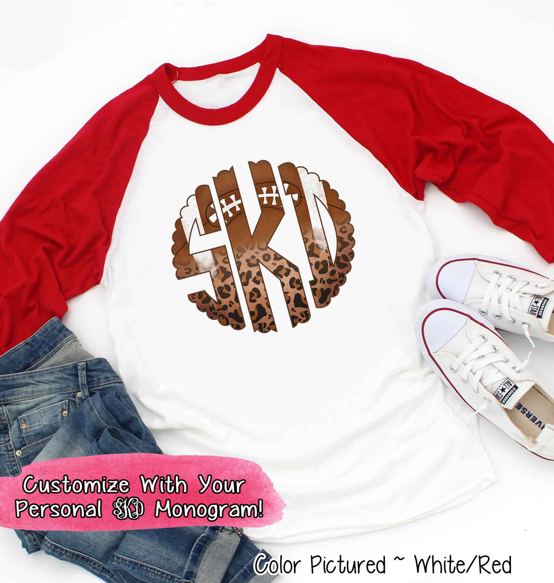 Football Leopard Big Monogram Tee