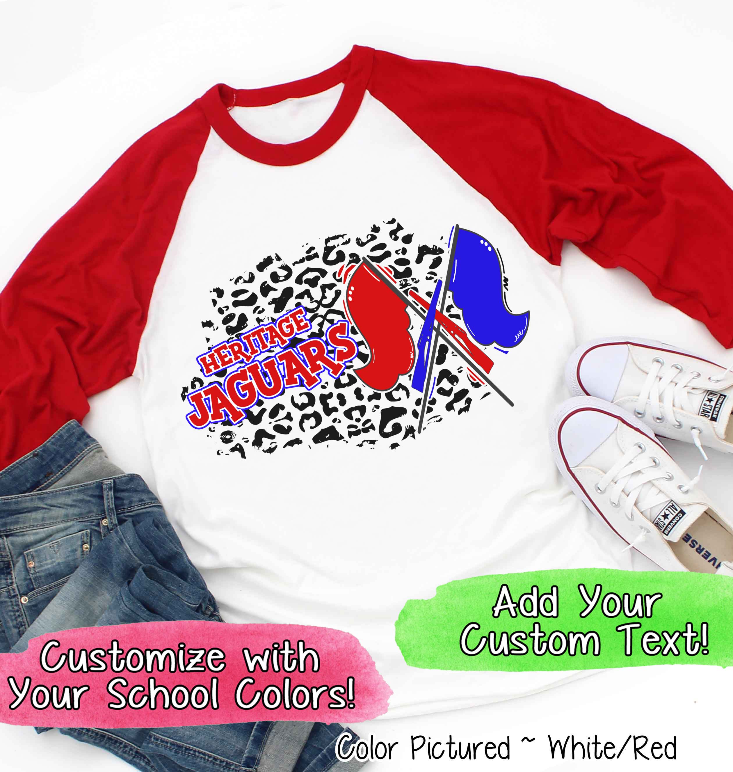 Personalized Leopard Color Guard Fan Tee