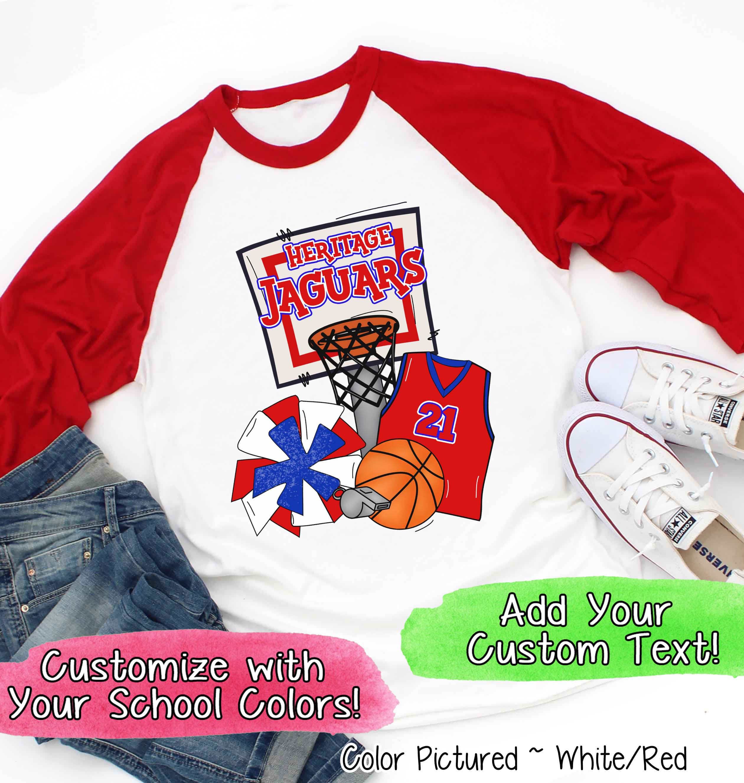 Personalized Basketball Goal and Jersey Fan Tee