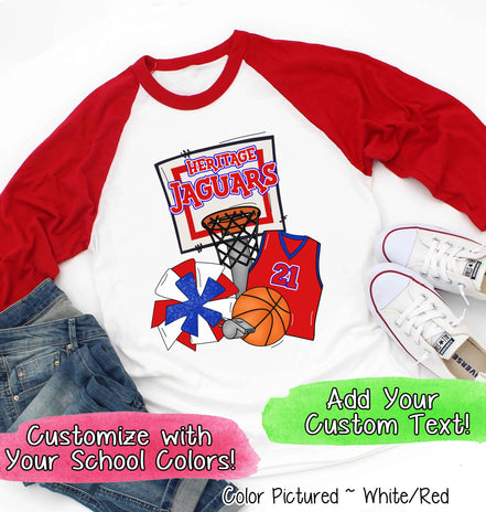 Personalized Basketball Goal and Jersey Fan Tee