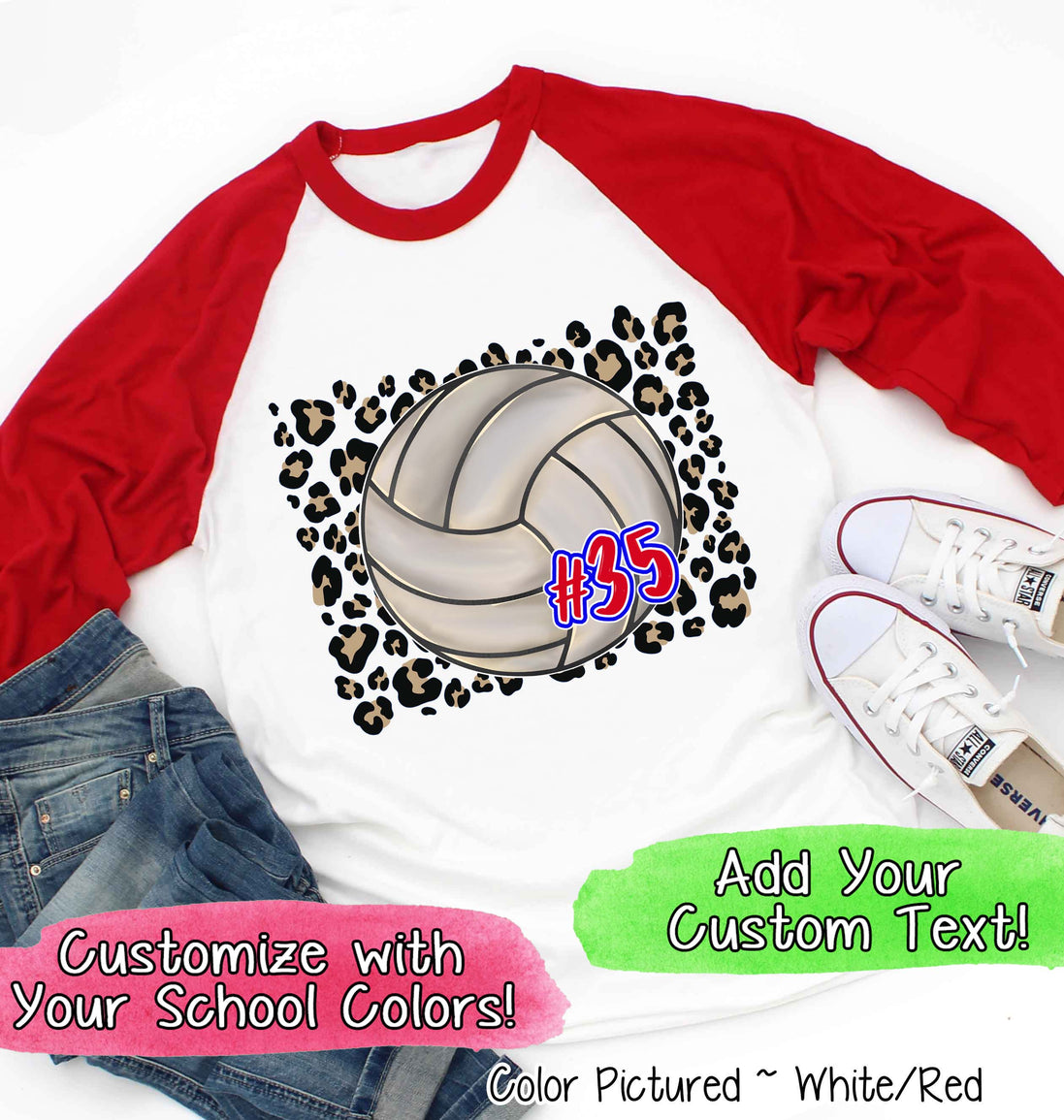 Personalized Leopard Volleyball Fan Tee