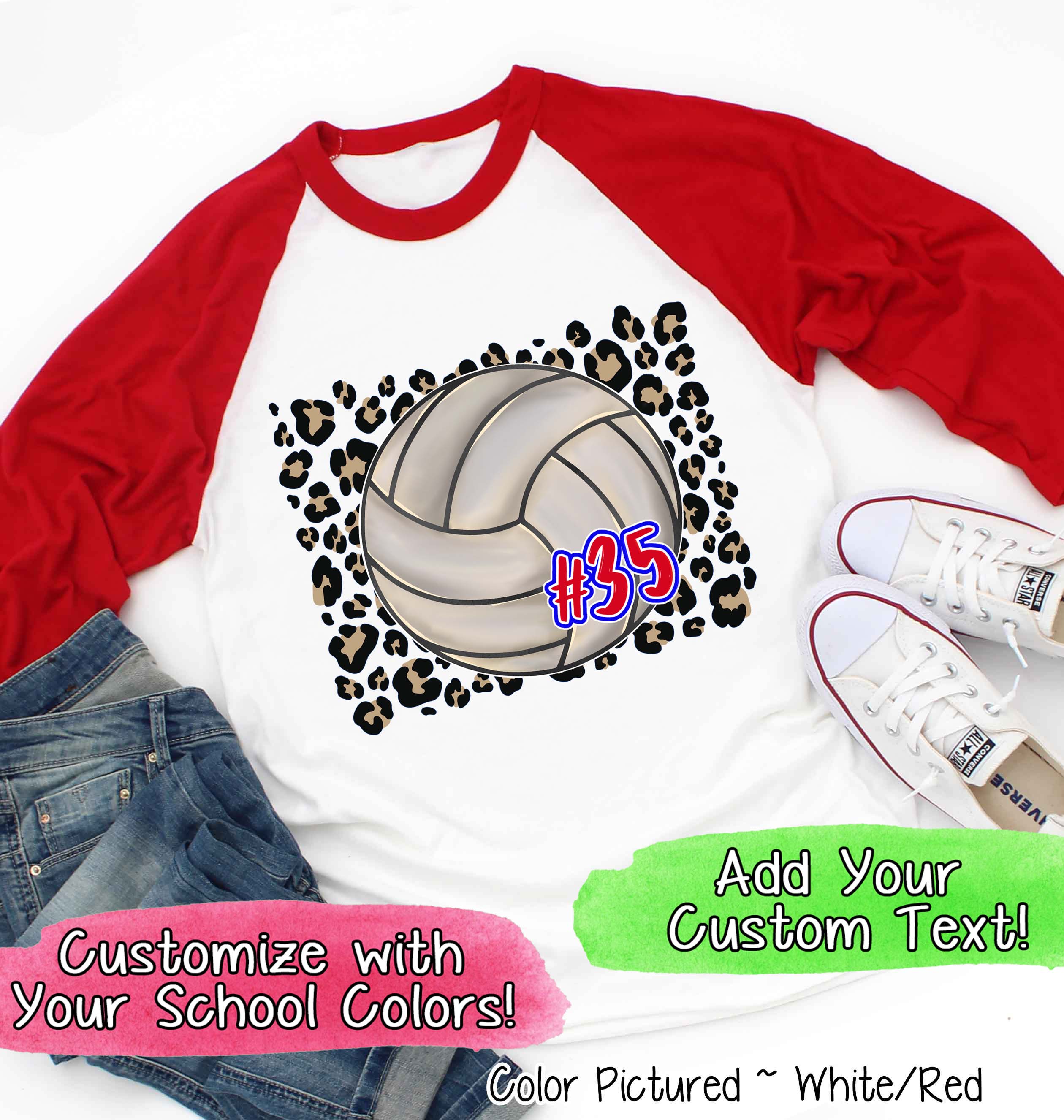 Personalized Leopard Volleyball Fan Tee
