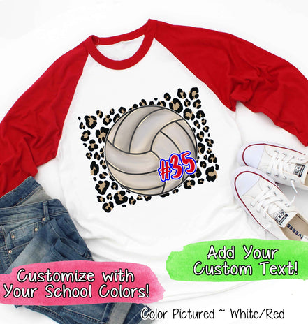 Personalized Leopard Volleyball Fan Tee