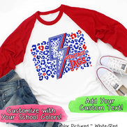 Personalized Leopard Lighting School Spirit Fan Tee