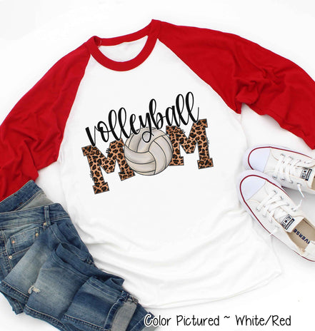 Volleyball Leopard Mom Tee