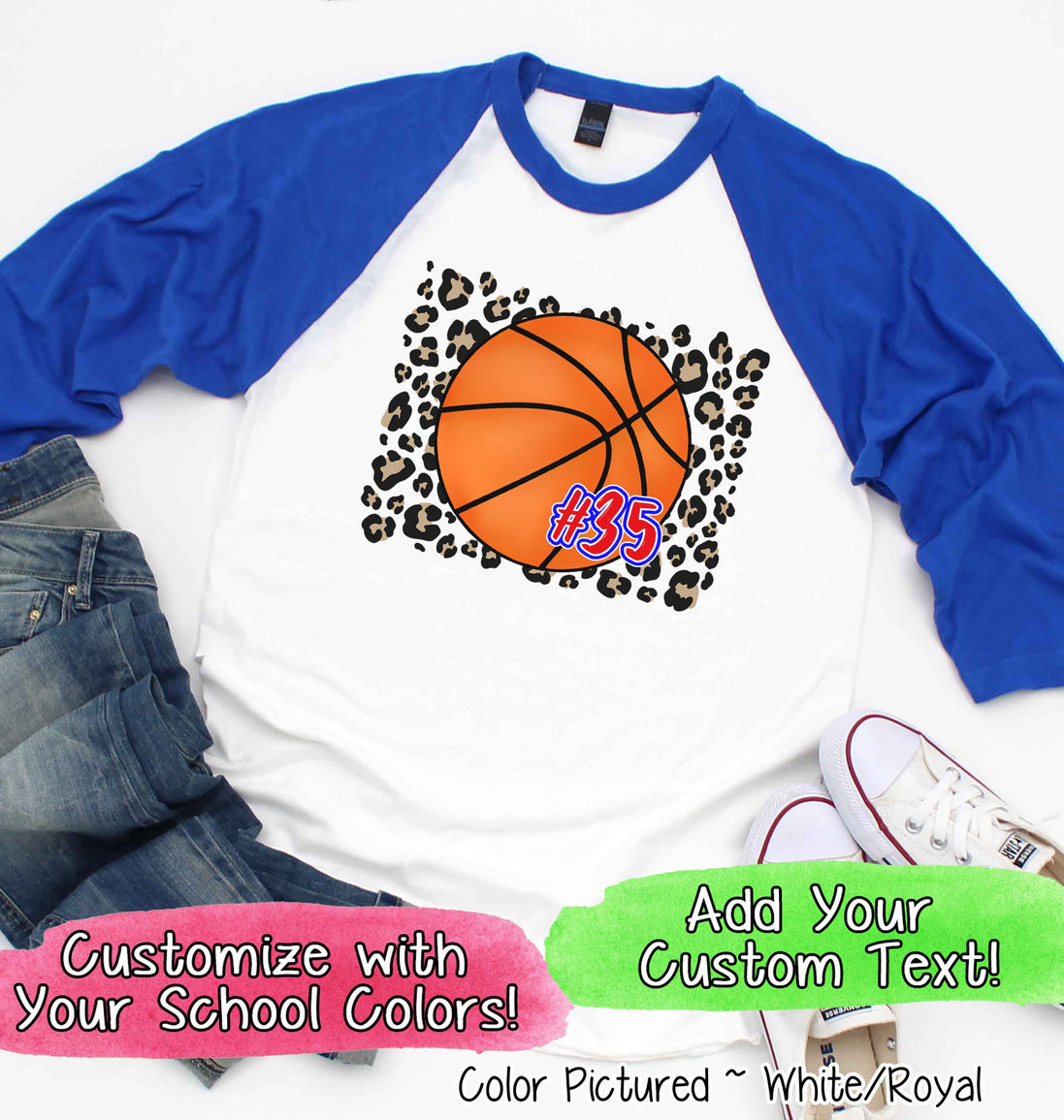 Personalized Leopard Basketball Fan Tee