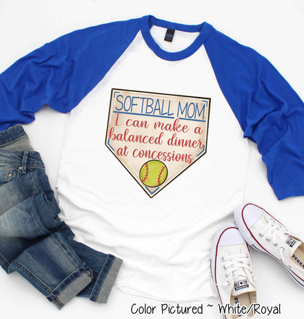 Softball Mom I Can Make a Balanced Dinner at Concessions Tee