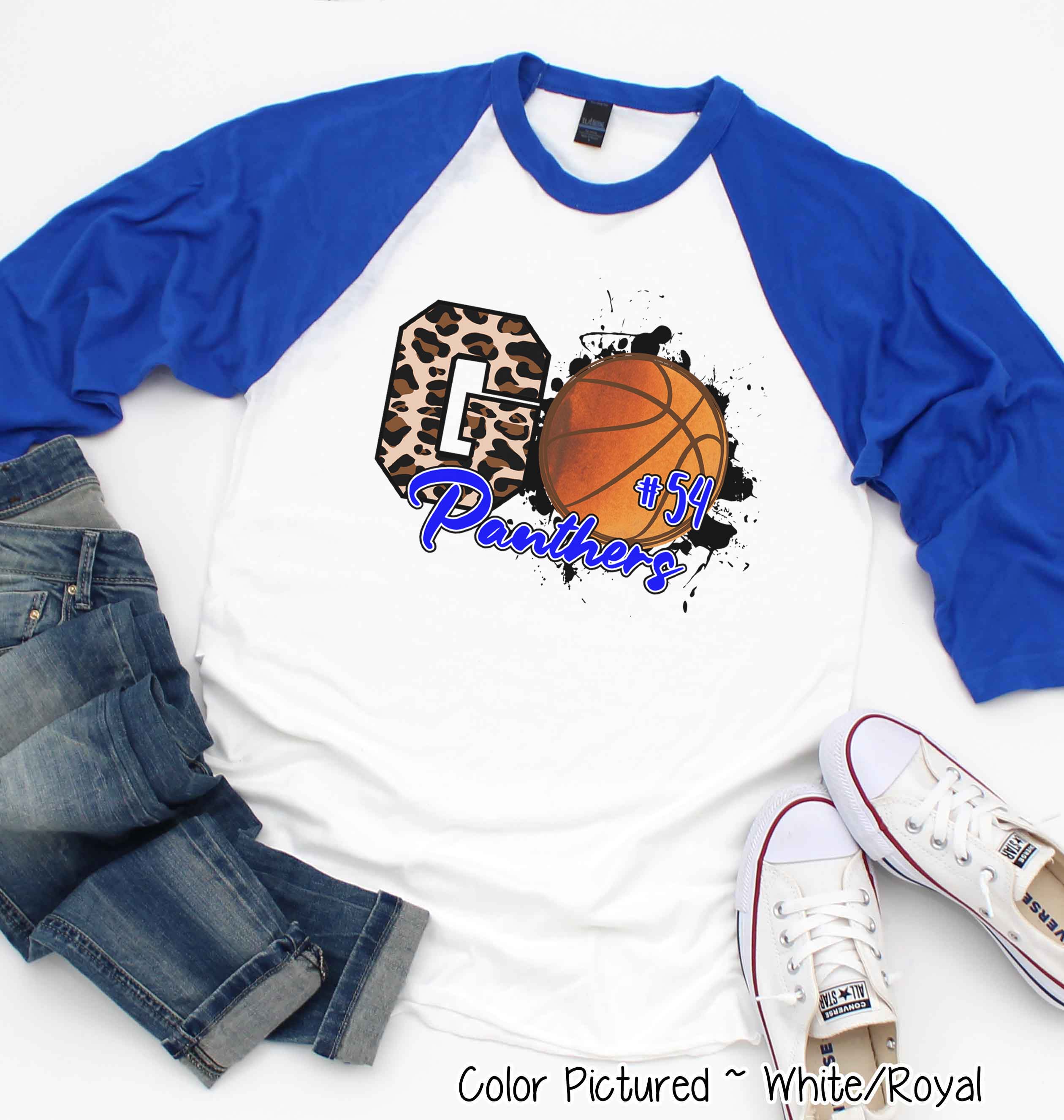 Personalized Leopard Basketball GO Fan Tee