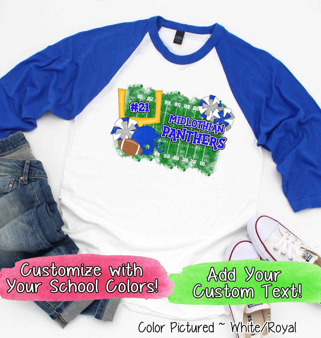 Personalized Football Field Game Day Fan Tee
