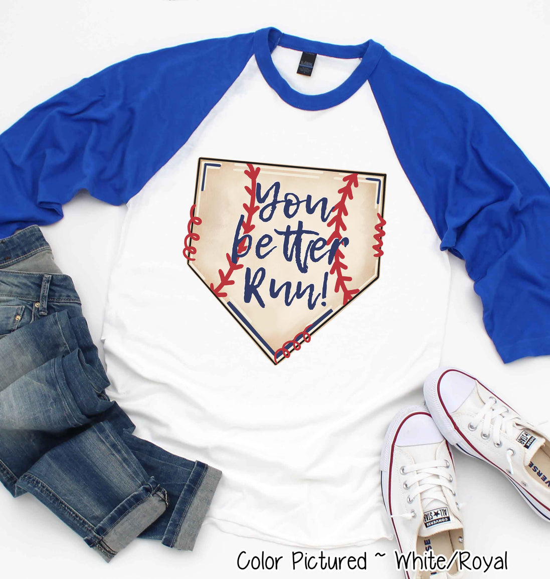Baseball You Better Run Cute Fan Tee