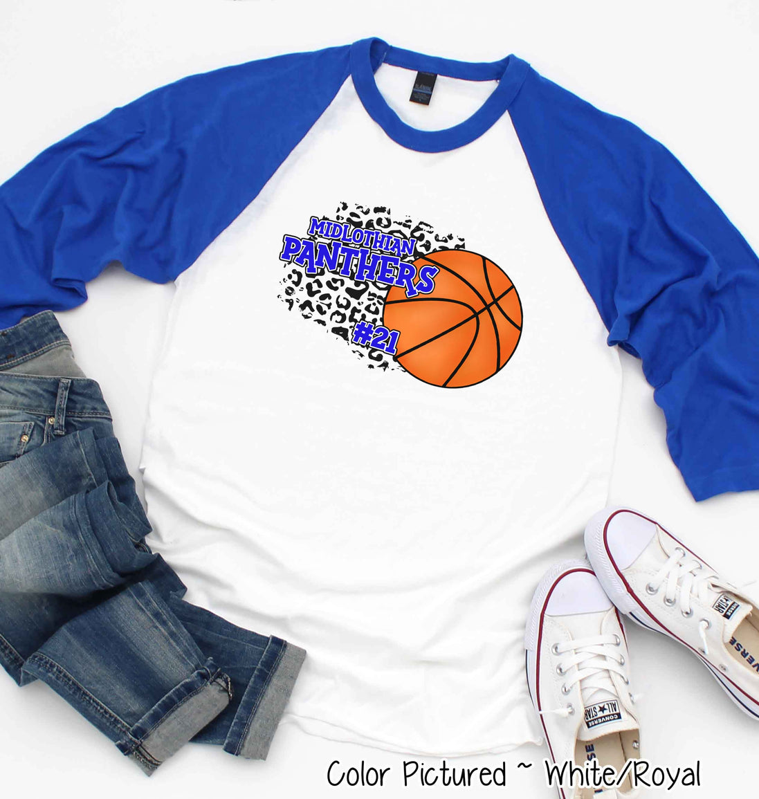 Personalized Leopard Basketball Number Fan Tee
