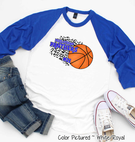 Personalized Leopard Basketball Number Fan Tee