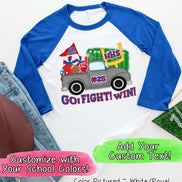 Personalized Cute Football Truck Game Day Fan Tee