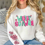 Winter Go Away with Sleeve Print Winter Tee or Sweatshirt
