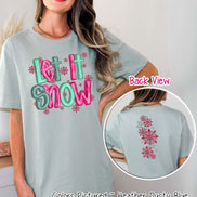 Let It Snow with Sleeve Print Winter Tee or Sweatshirt