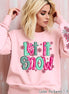 Let It Snow with Sleeve Print Winter Tee or Sweatshirt