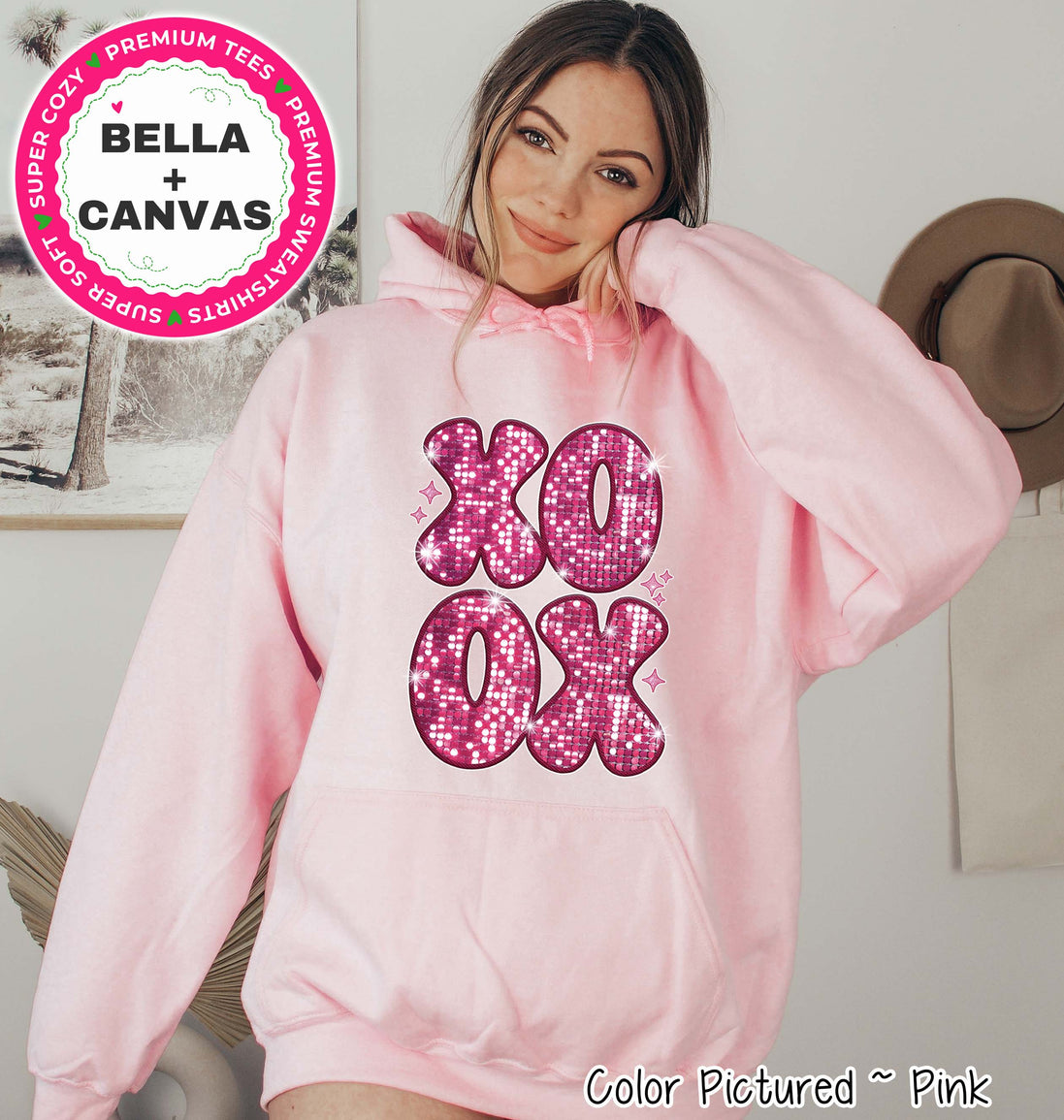 Faux Sequin XOXO Valentine Tee or Sweatshirt